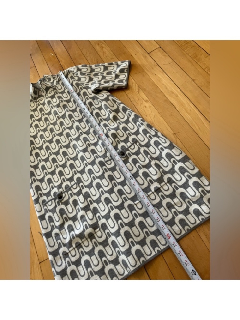 Maeve Annalise Gray Print Mockneck Mod Shift Dress size Medium - Picture 9 of 12